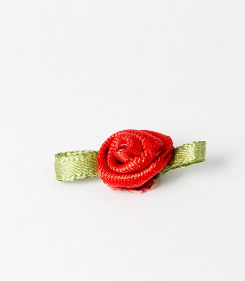 Small Ribbon Rose 100 Pcs Red